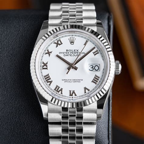 rolex datejust 36 automatic watch|rolex datejust 36mm white dial.